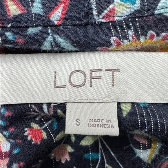 LOFT Colorful Shimmer Paisley Print Top - Picture 8 of 11